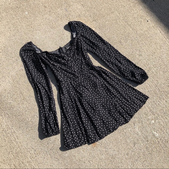 Reformation Dresses & Skirts - Reformation black polka dot mini dress
